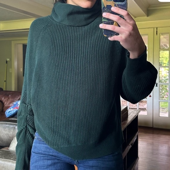 Cabi 100% Cotton Dark Green Shaker knit oversized sweater Small - Picture 8 of 8